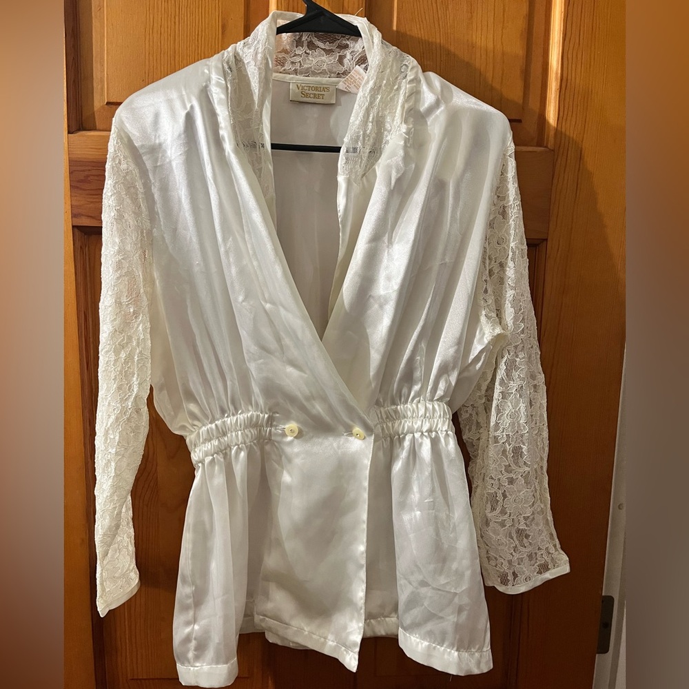 Vtg Victorias Secret Gold Label M Silky Night Top Bridal Coquette Romantic
